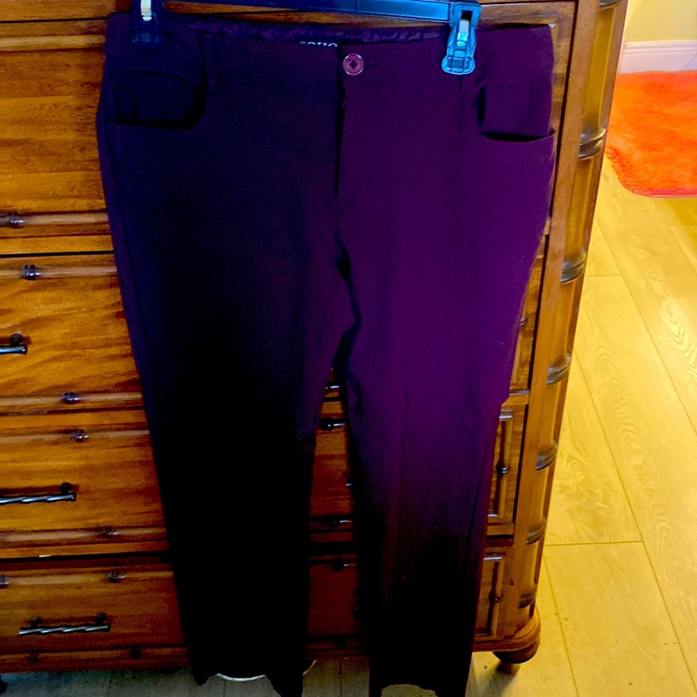 Purple, skinny pants